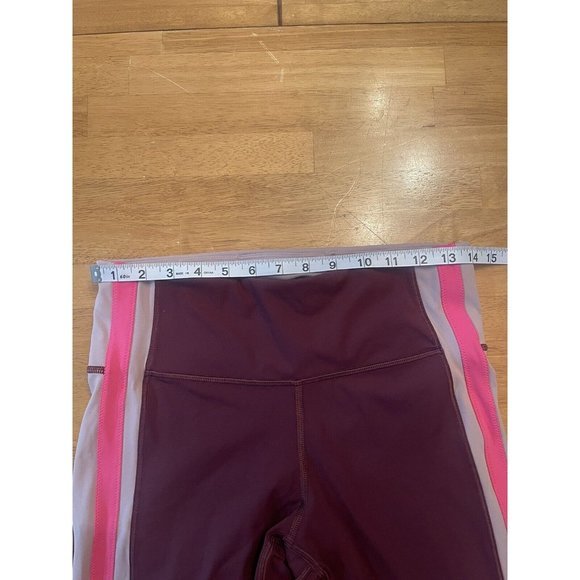 Athleta Crunch 7/8 Tight Burgundy Pink Athletic Leggings Size MP - Picture 5 of 6